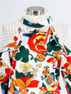 Eyelet Trim Ruffle Sleeve Floral Print Dress